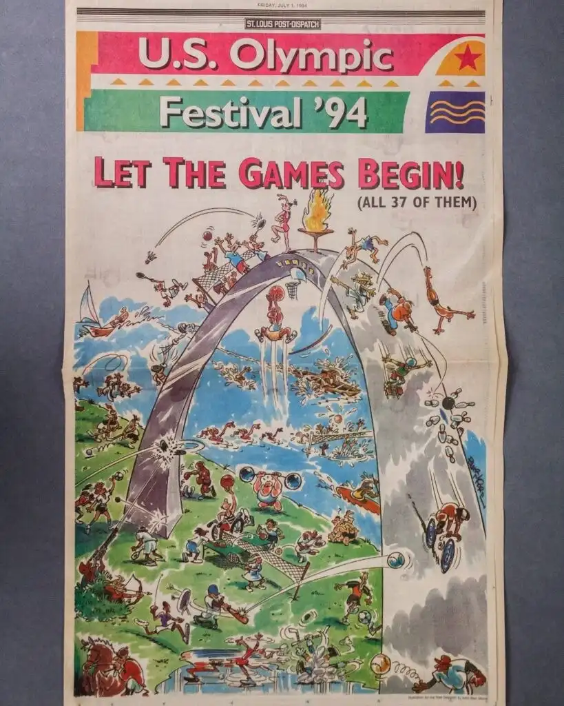 logo for 00500-St-Louis-Post-Dispatch-US-Olympic-Festival-â__94-cover-illustrated-by-John-Blair-Moore-819x1024.webp